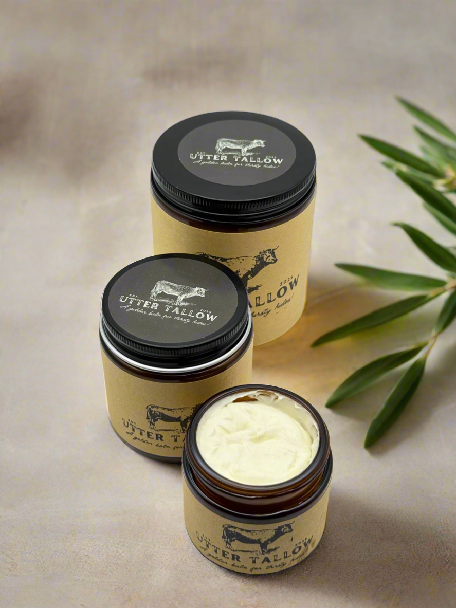 Bálsamo de manteca de karité y sebo de res 100 % alimentado con pasto, 8 oz