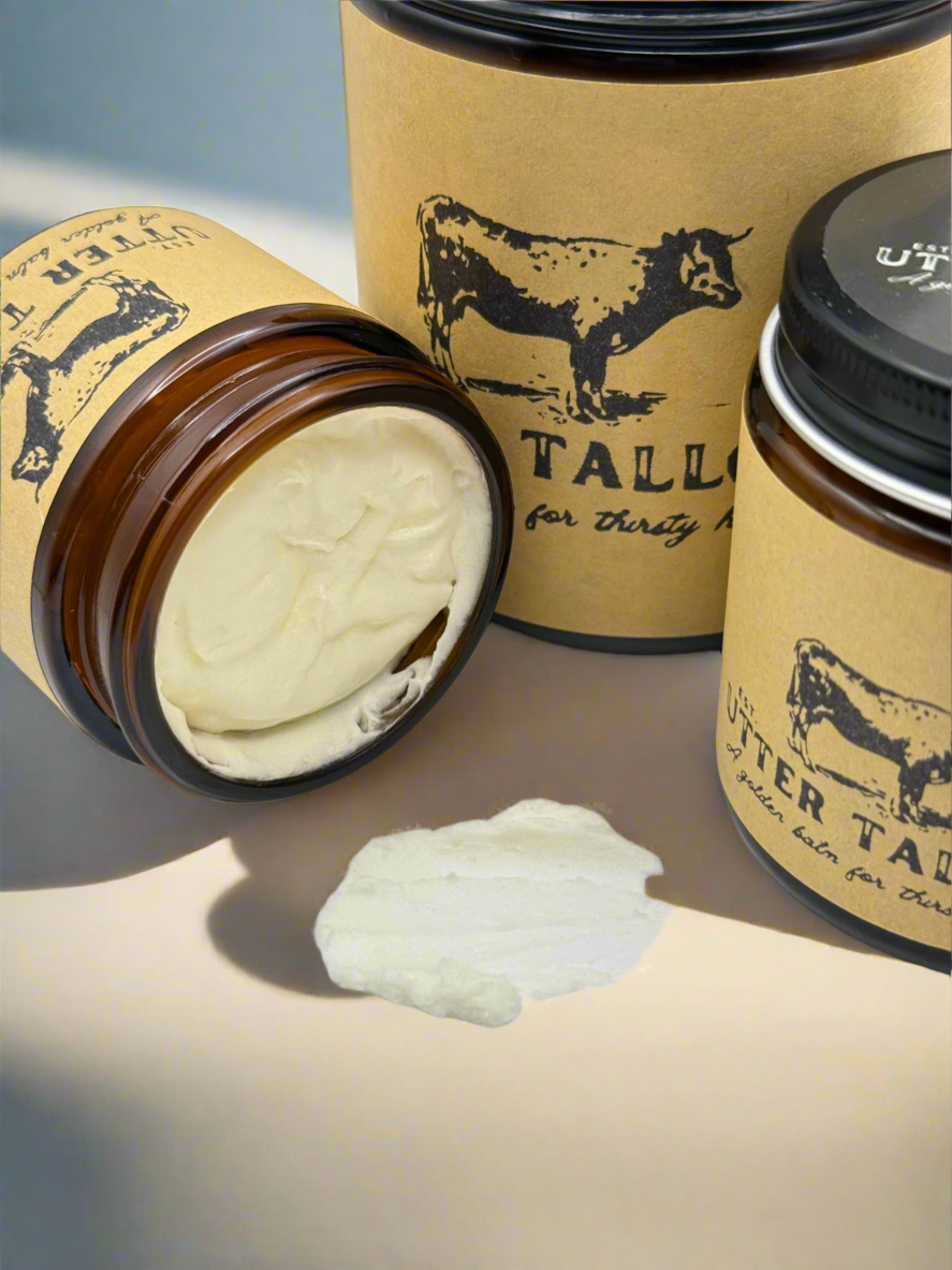Bálsamo de manteca de karité y sebo de res 100 % alimentado con pasto, 8 oz